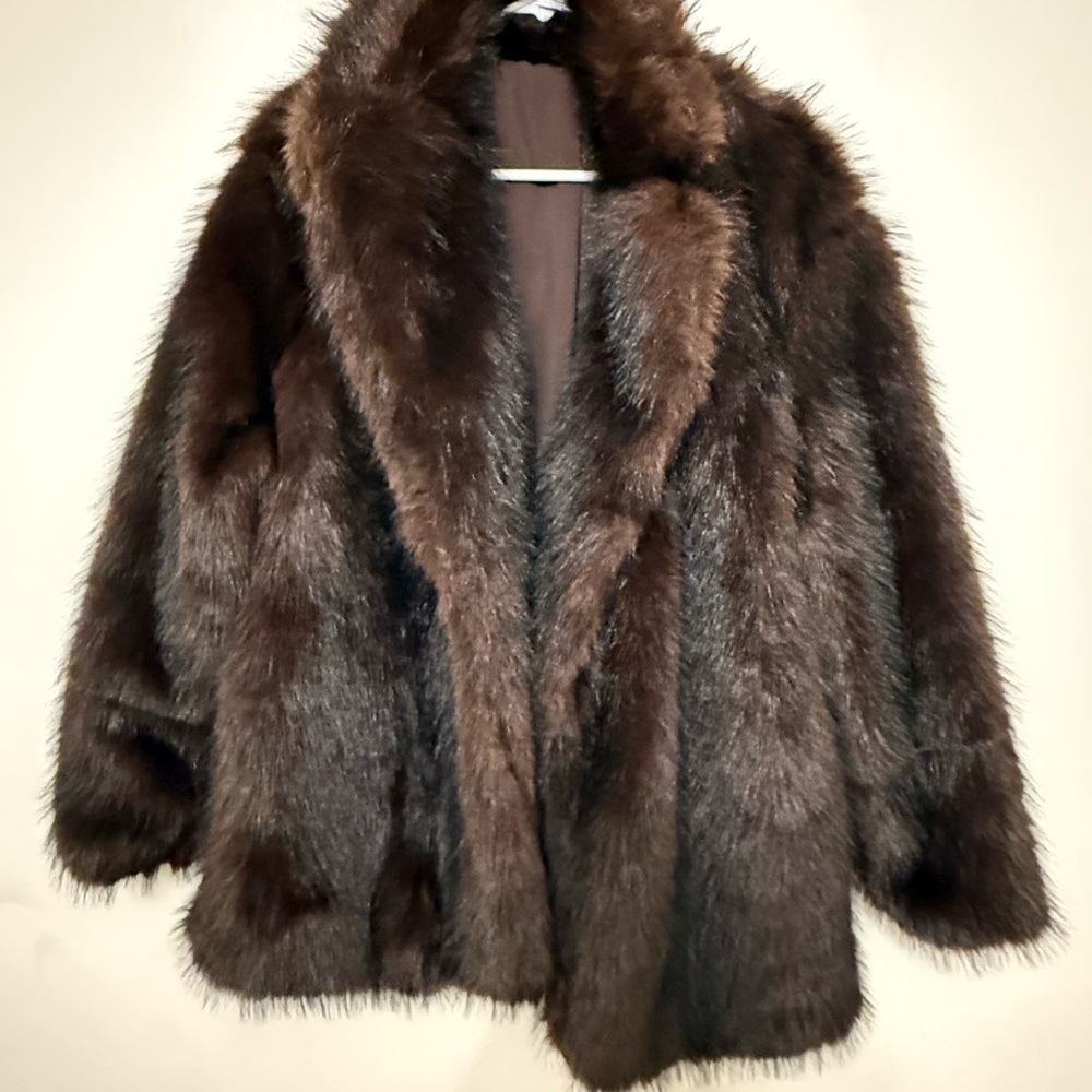 SHEIN Dark Brown Teddy Jacket